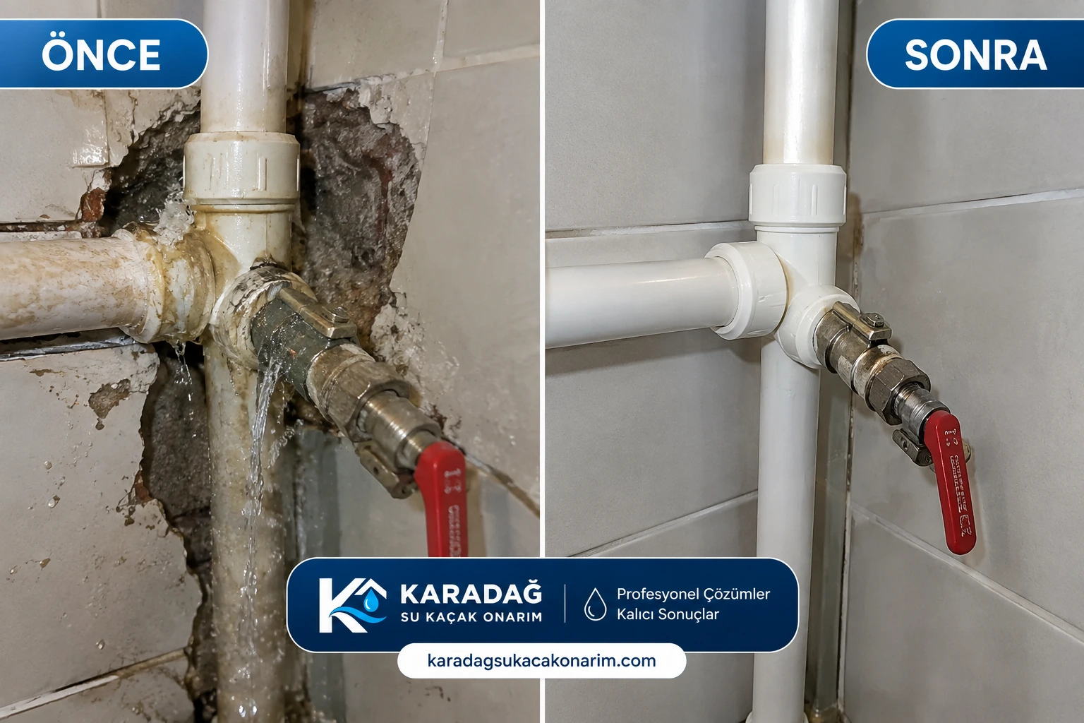 Onarım öncesi ve sonrası karşılaştırma